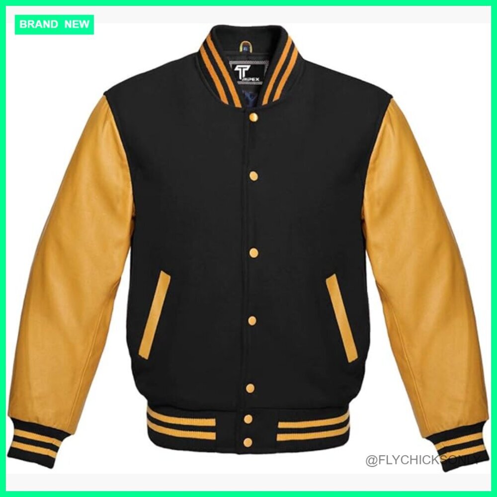 Premium Wool & Genuine Leather Sleeves Varsity Jacket Letterman